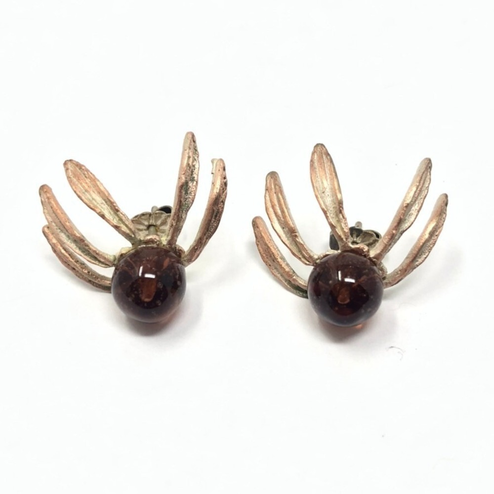 Michael Anthony .925 Silver Earrings‎ Amber Stone Post Closure Fashion Jewelry